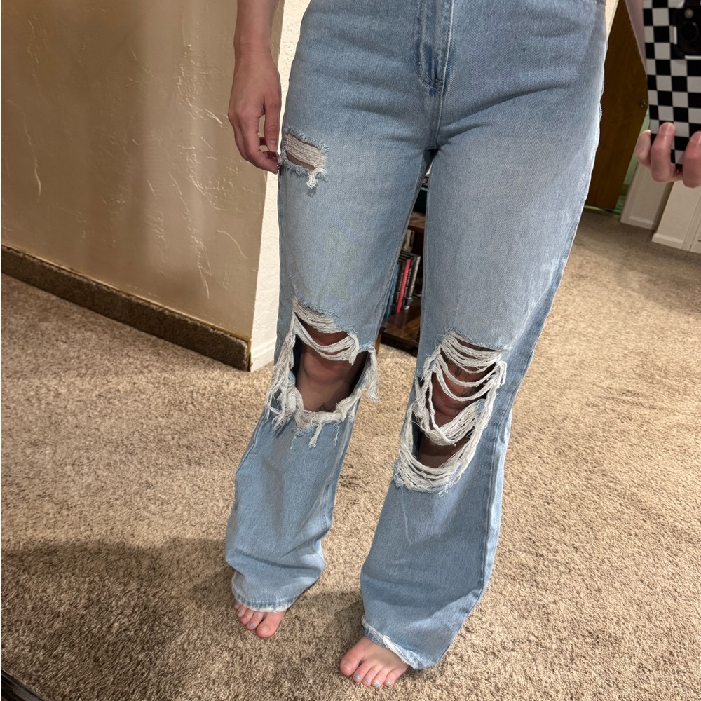 Flying Monkey Blue Flare Wide Leg Jeans